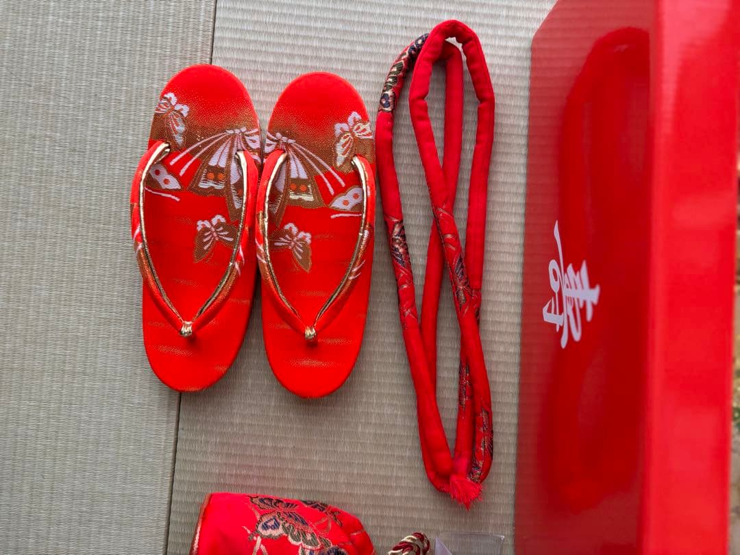 【美品】七五三 7歳女の子着物12点セット 赤金