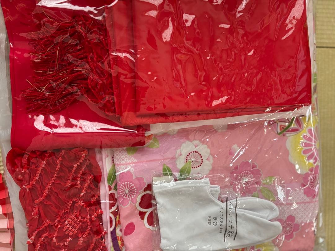 【美品】七五三 7歳女の子着物12点セット 赤金