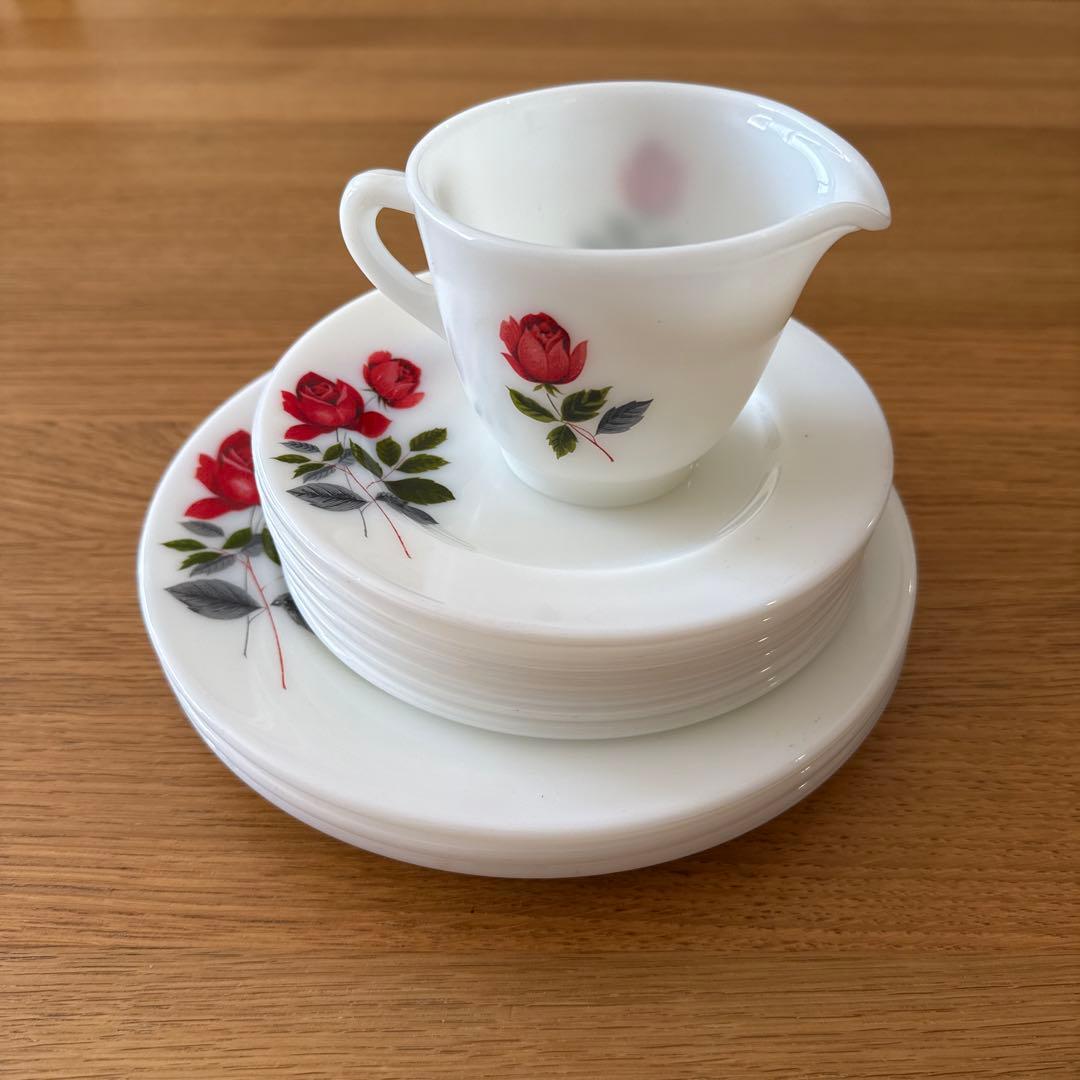 オールドパイレックス 大皿3枚 小皿6枚 ミルクジャグ1個 10点セット