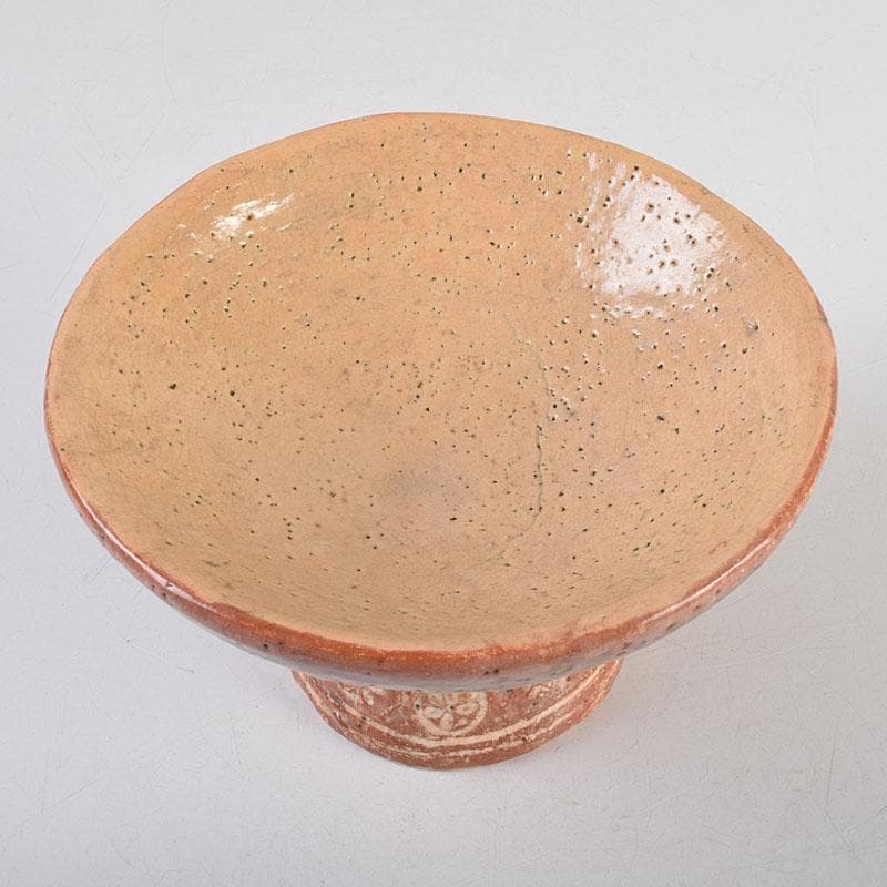 茶道具 佐々木松楽造 赤楽焼 大馬上盃 菓子器 仕覆付 共箱 M R9476