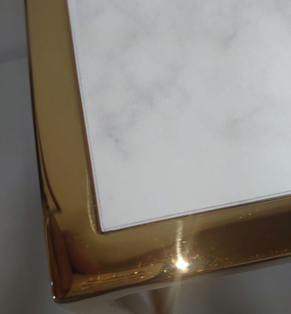 フランフラン　レーヌ ネストテーブル S マーブル×ゴールド