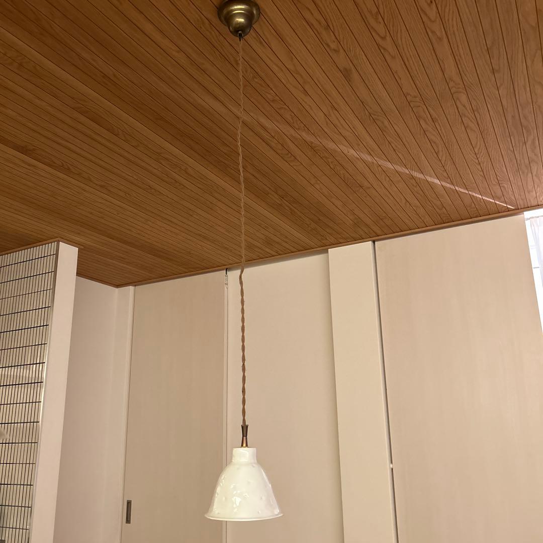 イギリス　アンティーク　ホワイト　ペンダントライト 星型