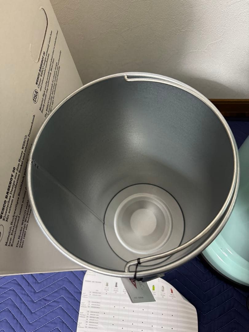 《定価6.5万未使用》ウェスコごみ箱20L ミント　ペダルピン&メタルライナー