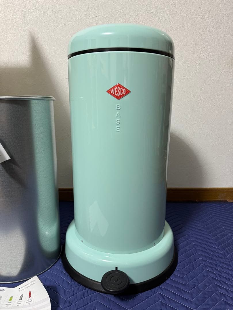 《定価6.5万未使用》ウェスコごみ箱20L ミント　ペダルピン&メタルライナー