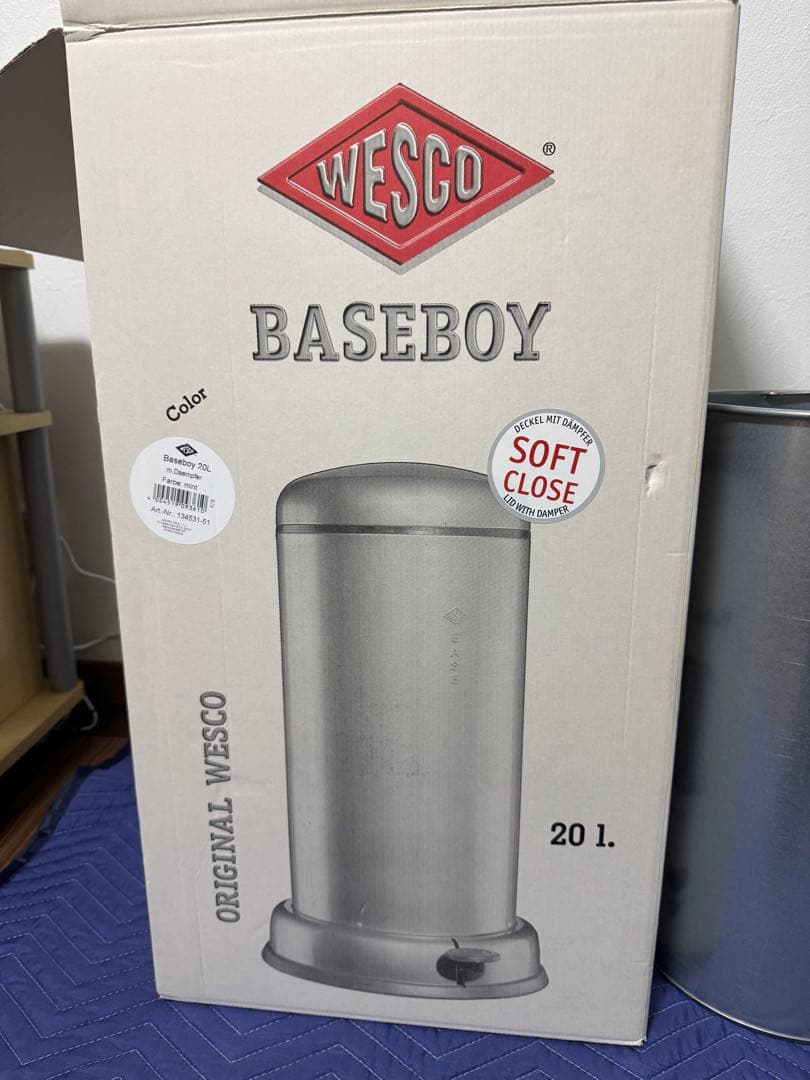《定価6.5万未使用》ウェスコごみ箱20L ミント　ペダルピン&メタルライナー