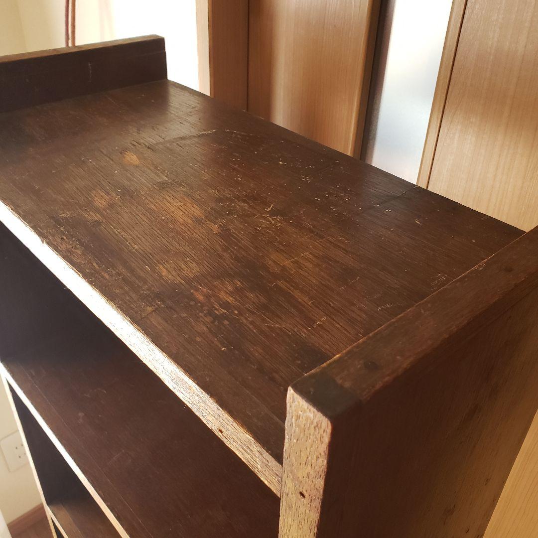 ラワンの5段収納棚　木製　ラワン材　オープンラック　古家具