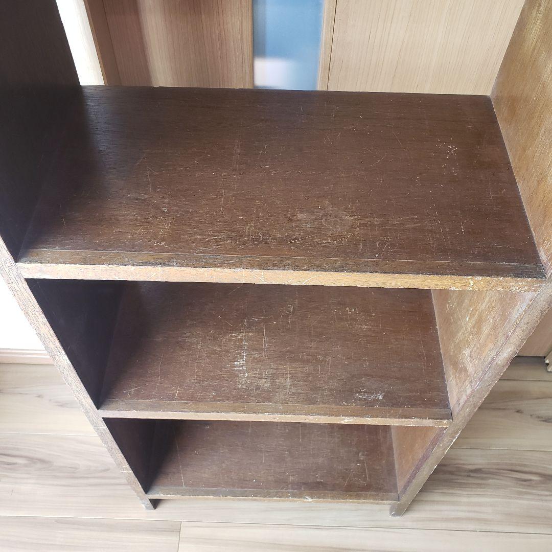 ラワンの5段収納棚　木製　ラワン材　オープンラック　古家具