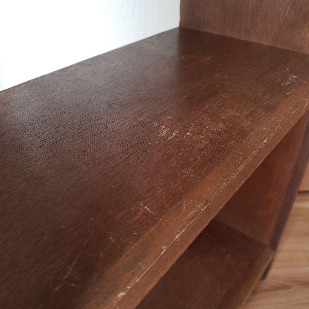 ラワンの5段収納棚　木製　ラワン材　オープンラック　古家具