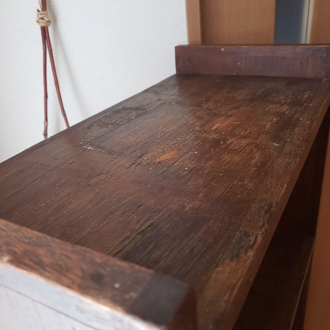 ラワンの5段収納棚　木製　ラワン材　オープンラック　古家具