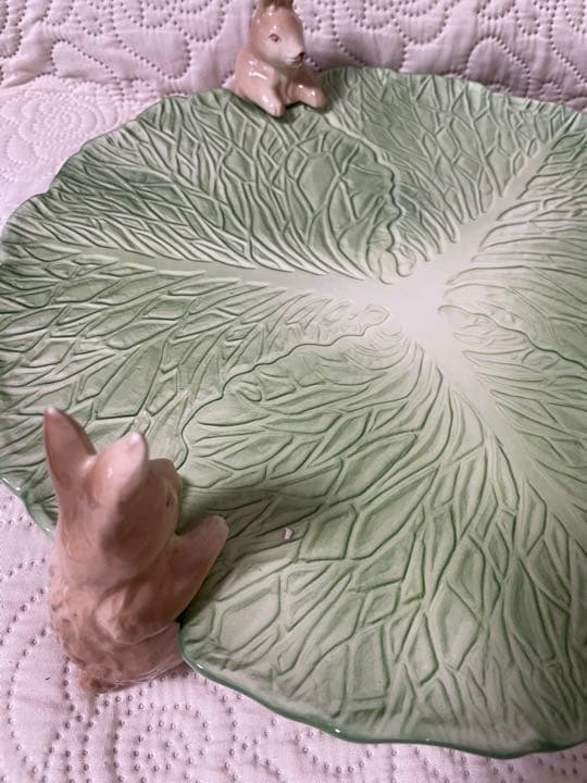 超激レア　うさぎのフィギュアのついたお皿　オードブル皿　昭和　かわいい大皿