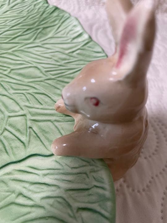 超激レア　うさぎのフィギュアのついたお皿　オードブル皿　昭和　かわいい大皿
