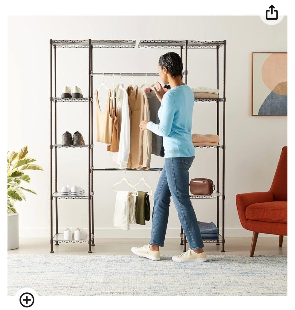 Amazon Basics ハンガーラック ブロンズ 収納