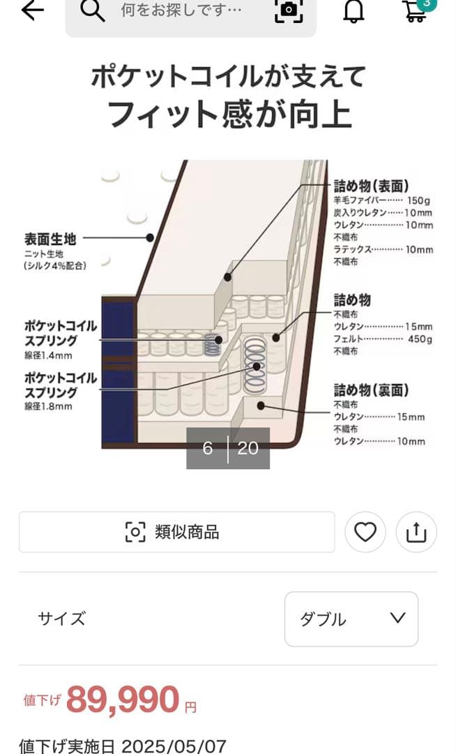 ニトリ　ダブルマットレス