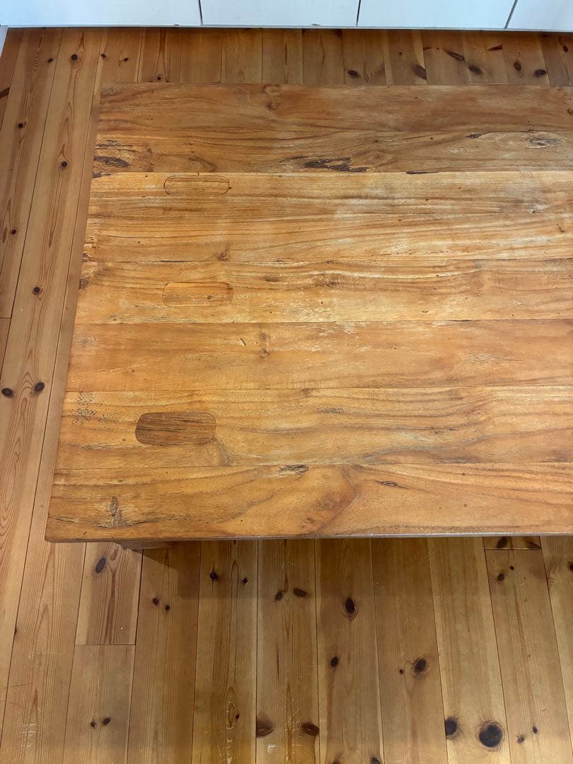 yum 送料込！オールドチーク　W1600 ローテーブル　木製　アジアン