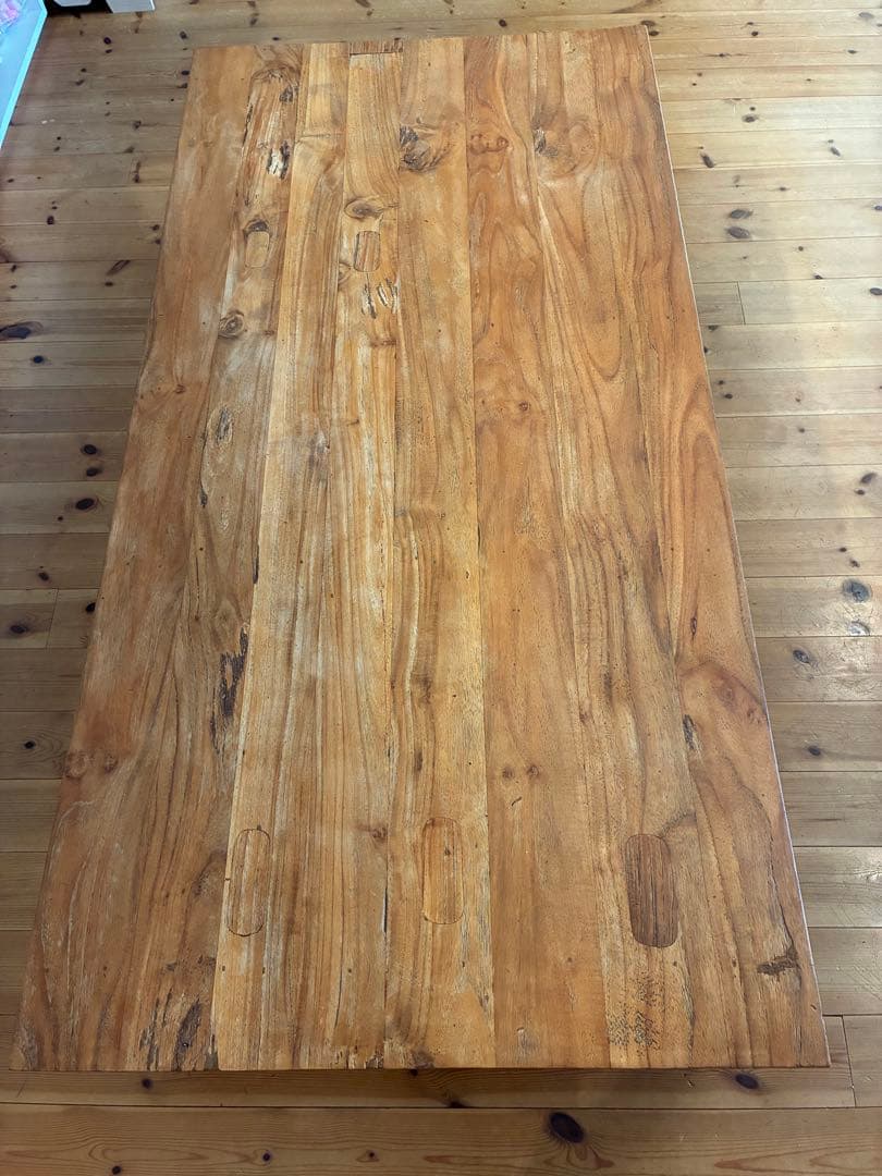 yum 送料込！オールドチーク　W1600 ローテーブル　木製　アジアン