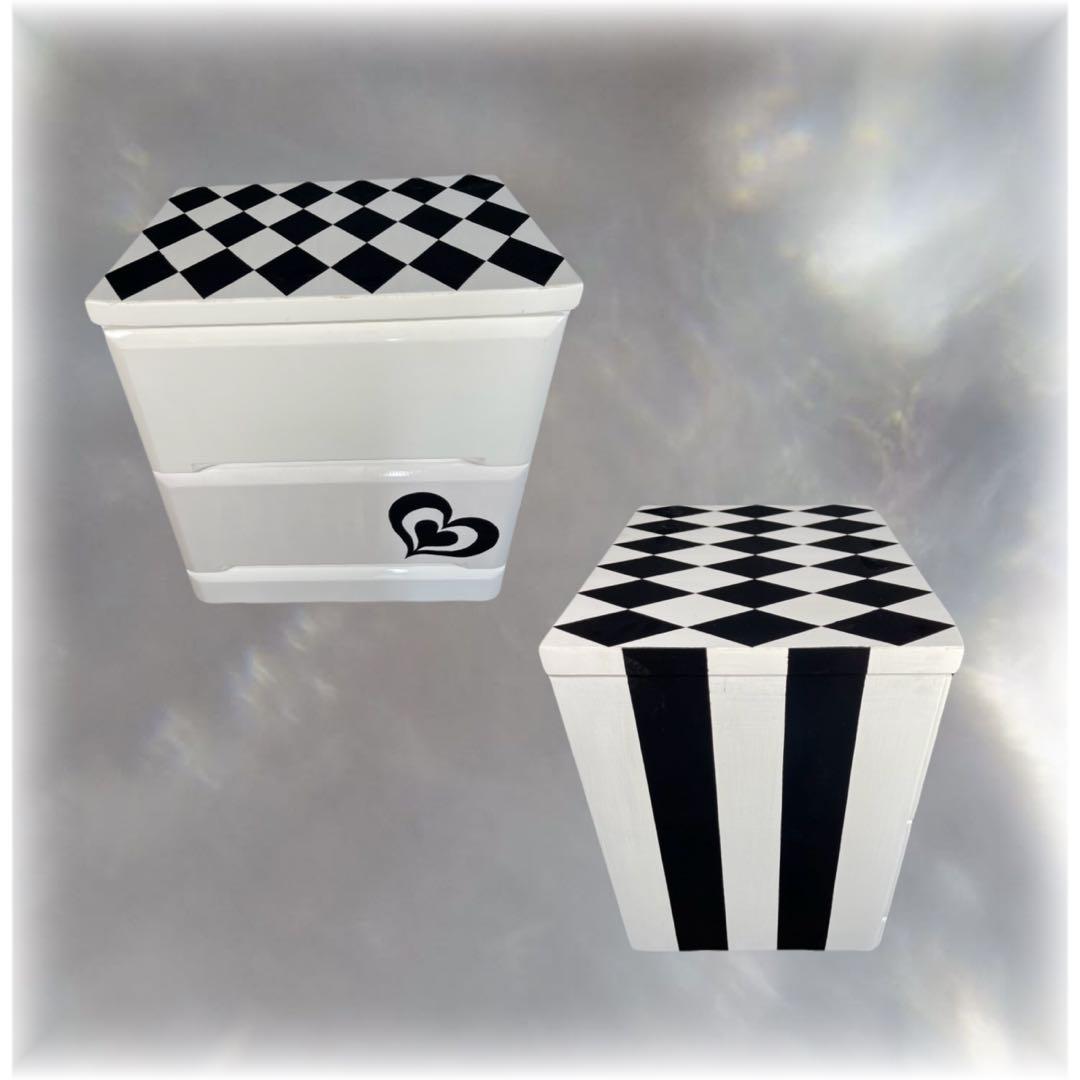 ‪‪❤︎‬ハート＆アーガイル‪‪❤︎‬2段チェスト 【送料無料】