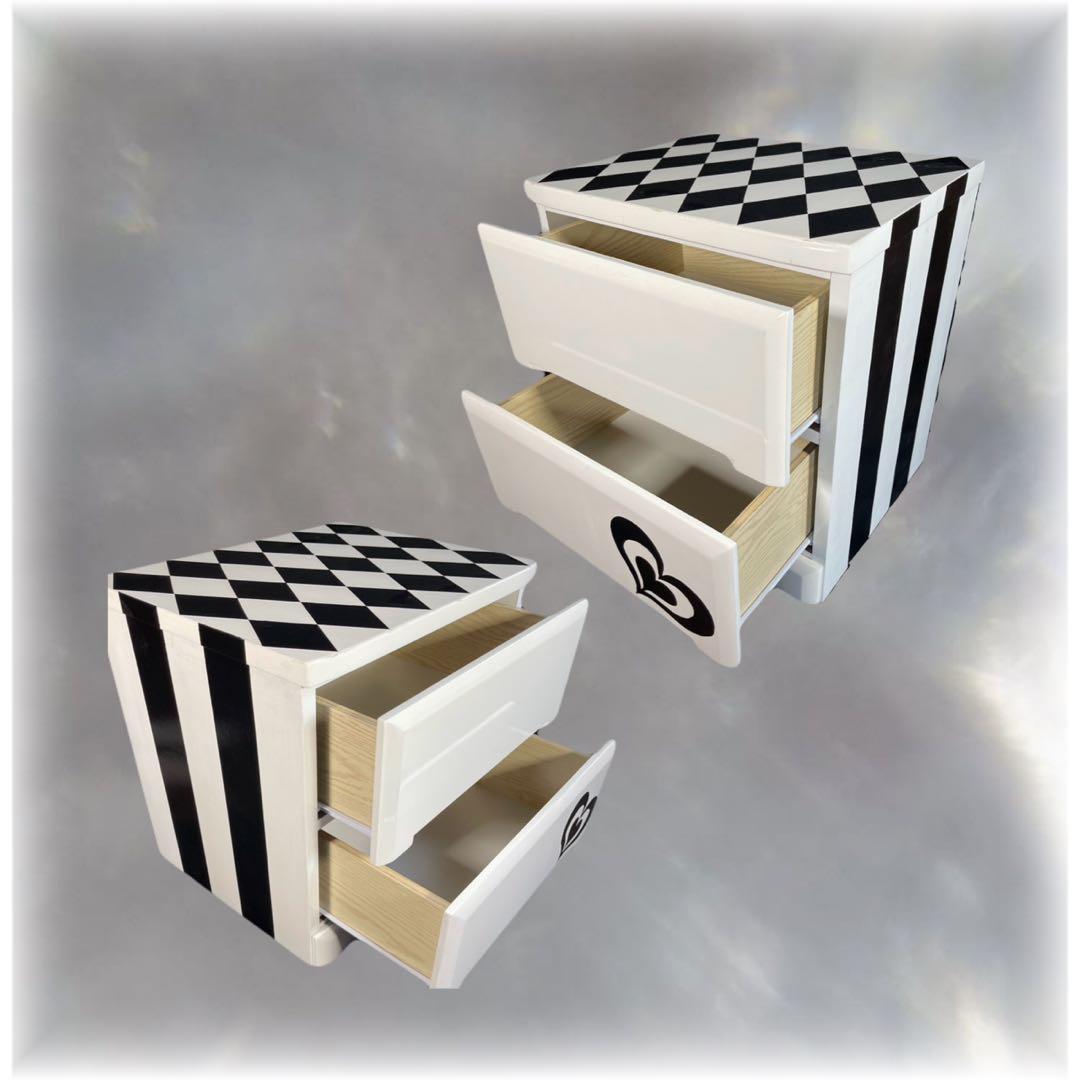 ‪‪❤︎‬ハート＆アーガイル‪‪❤︎‬2段チェスト 【送料無料】