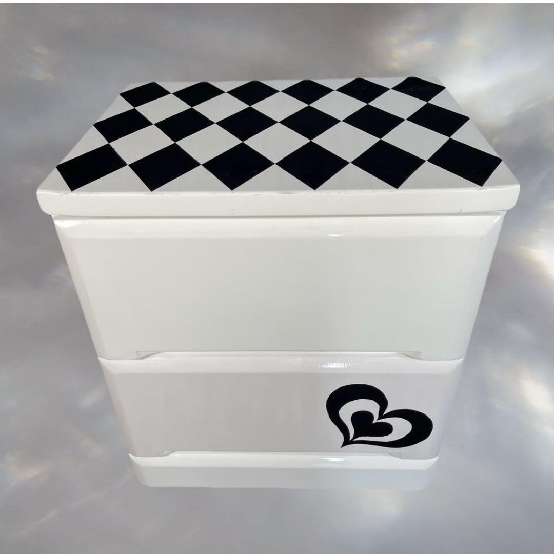 ‪‪❤︎‬ハート＆アーガイル‪‪❤︎‬2段チェスト 【送料無料】