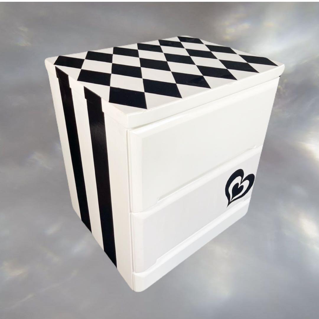 ‪‪❤︎‬ハート＆アーガイル‪‪❤︎‬2段チェスト 【送料無料】