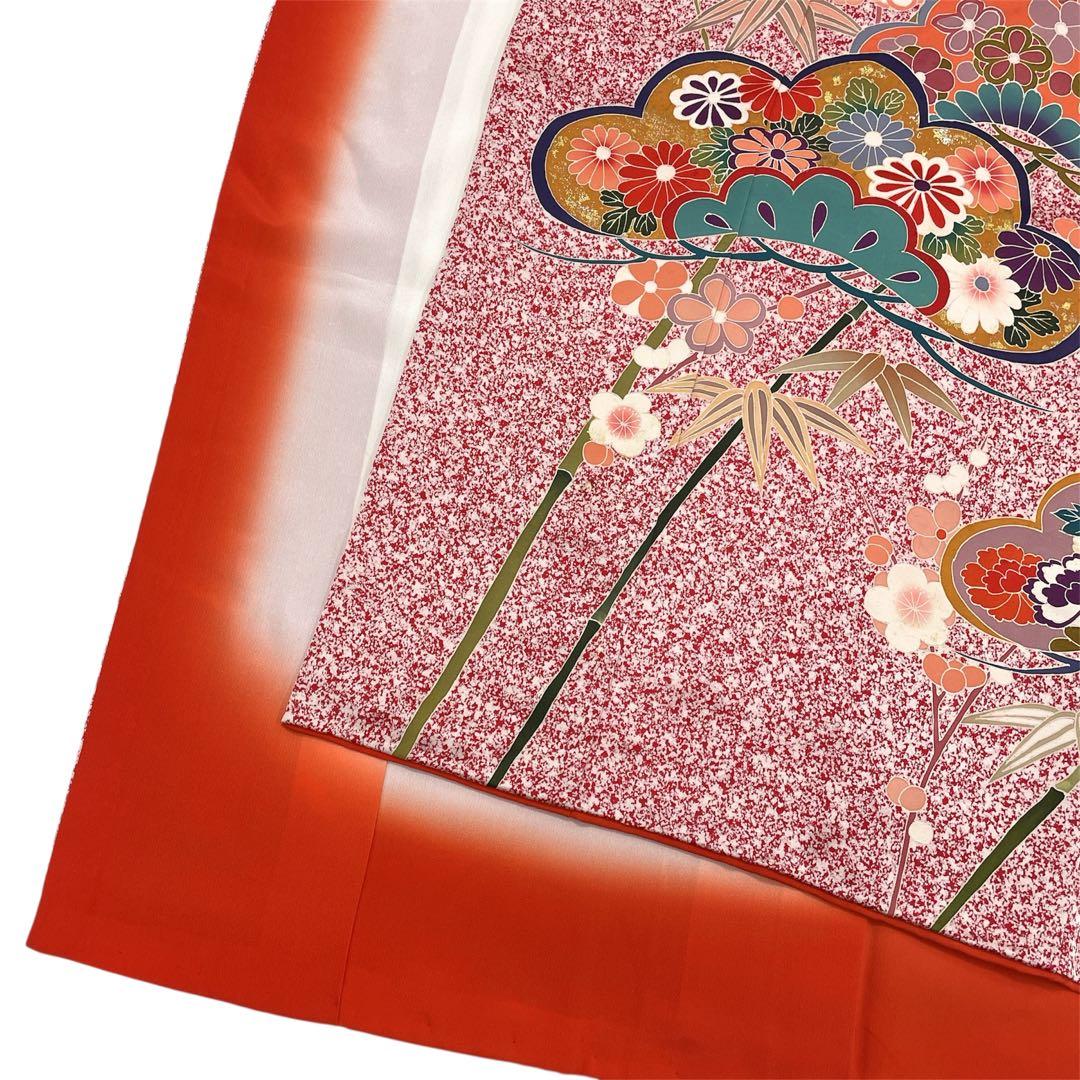 ◎mk-1817　七五三　女の子　着物・帯セット　7歳　　12-15