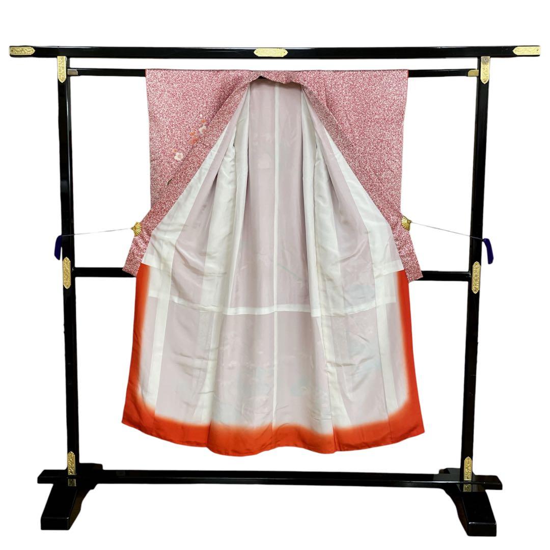 ◎mk-1817　七五三　女の子　着物・帯セット　7歳　　12-15