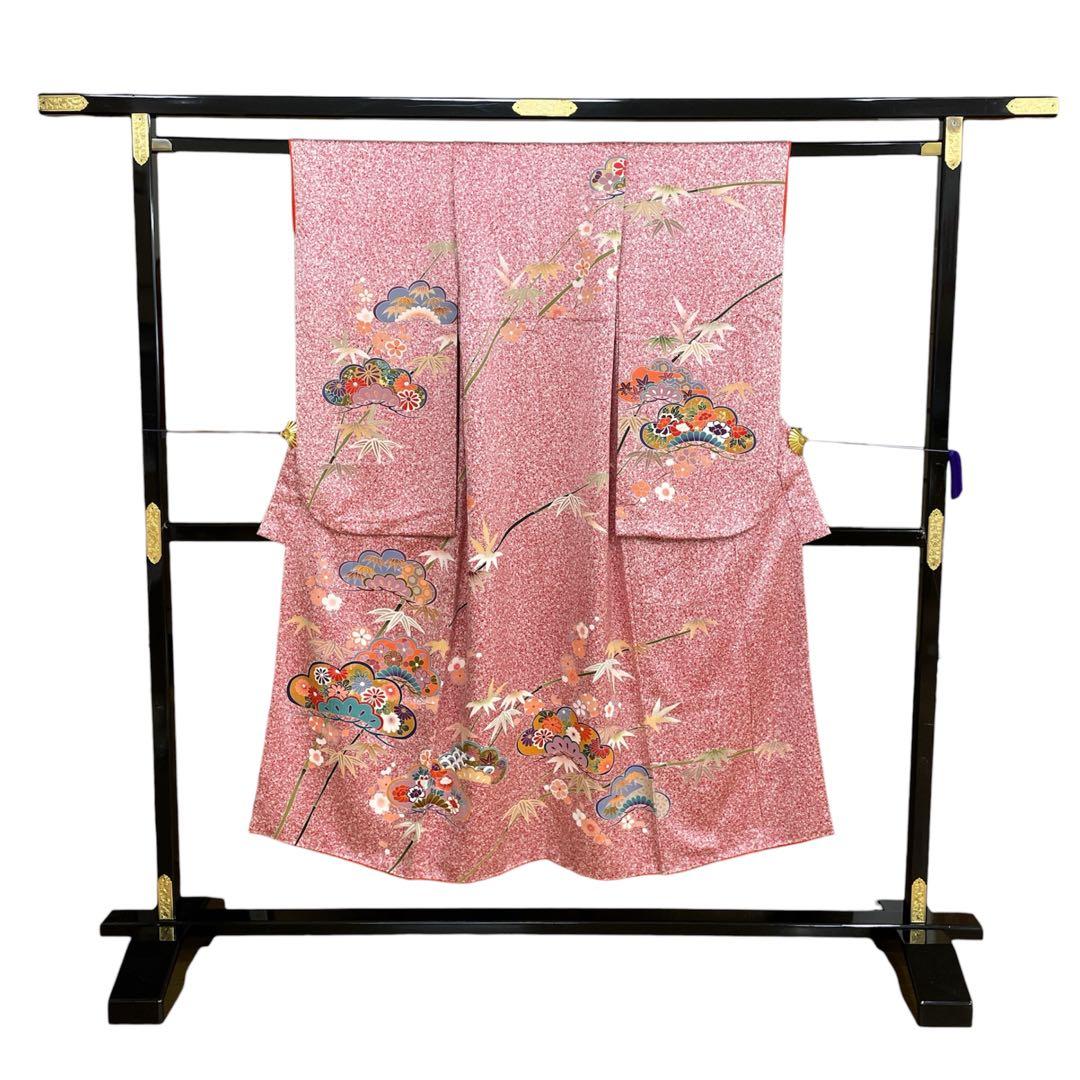 ◎mk-1817　七五三　女の子　着物・帯セット　7歳　　12-15