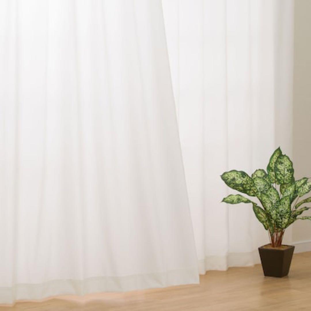 【美品】ニトリ　遮光カーテン、レースカーテンセット（薄緑）