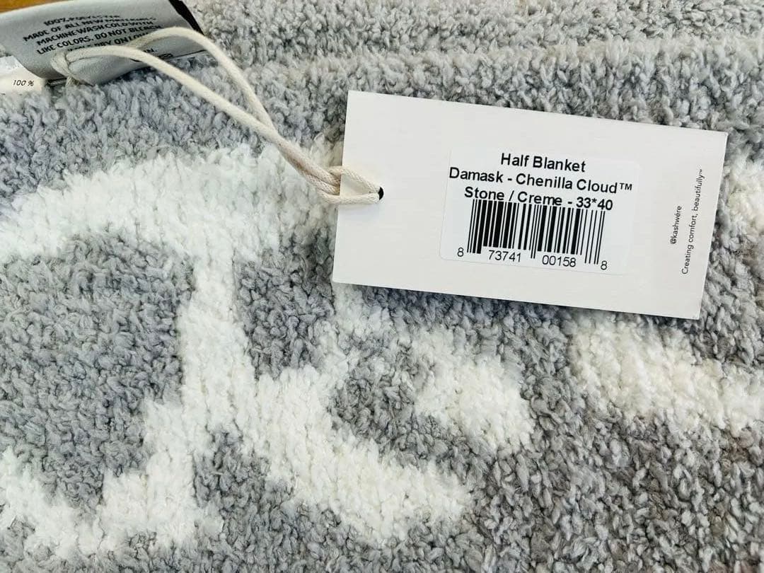 【新品】kashwere カシウエア ダマスク柄　ハーフブランケット