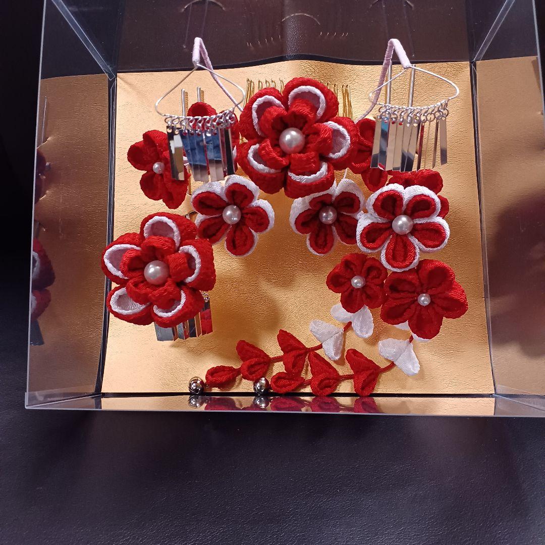 新品未使用【七五三】髪飾り　勝山かんざし　日本髪　つまみ細工　ハレの日　お花飾り