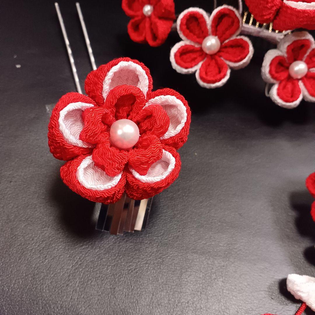 新品未使用【七五三】髪飾り　勝山かんざし　日本髪　つまみ細工　ハレの日　お花飾り