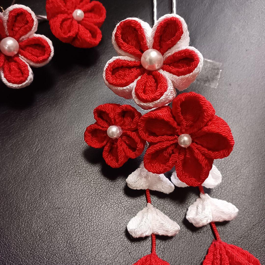 新品未使用【七五三】髪飾り　勝山かんざし　日本髪　つまみ細工　ハレの日　お花飾り