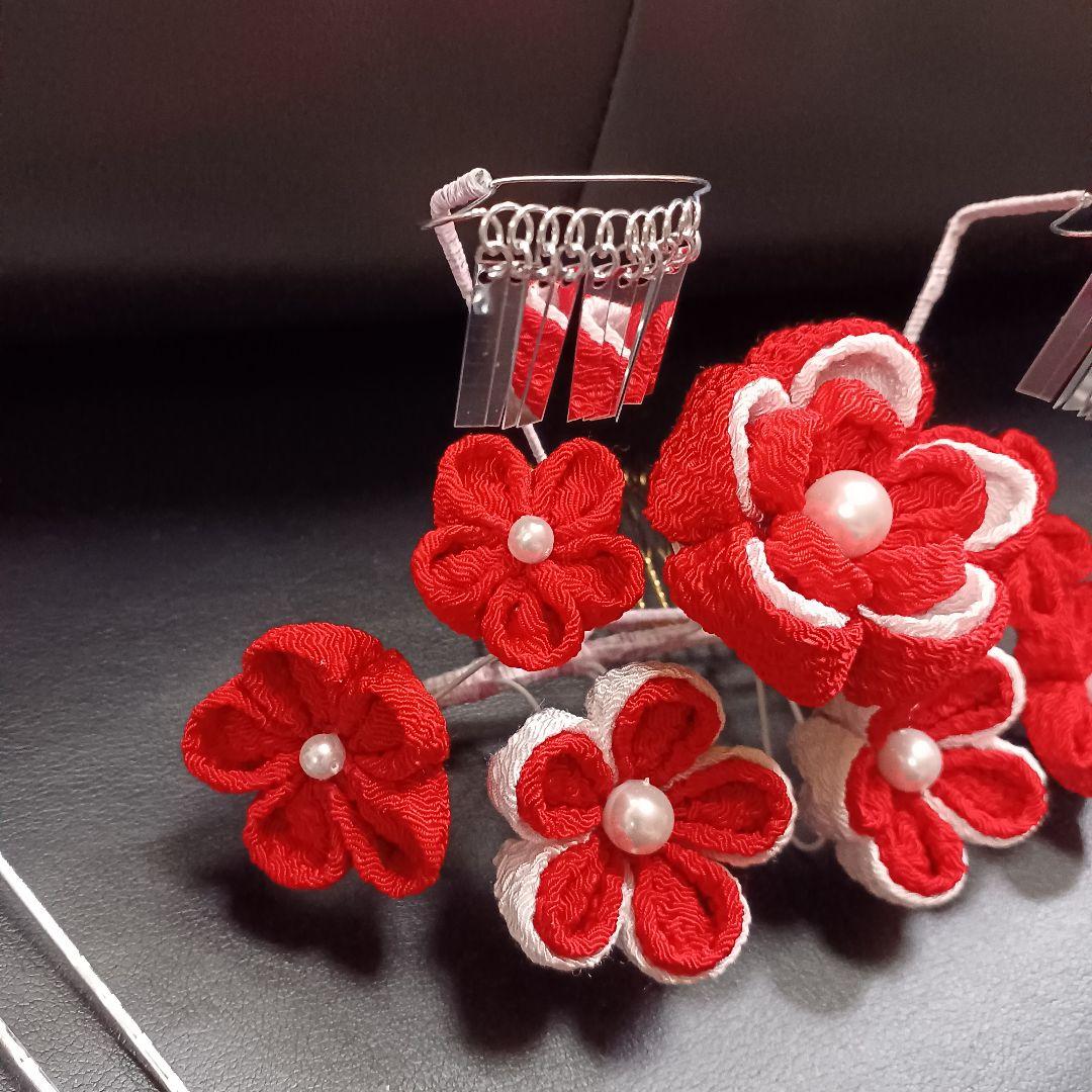 新品未使用【七五三】髪飾り　勝山かんざし　日本髪　つまみ細工　ハレの日　お花飾り