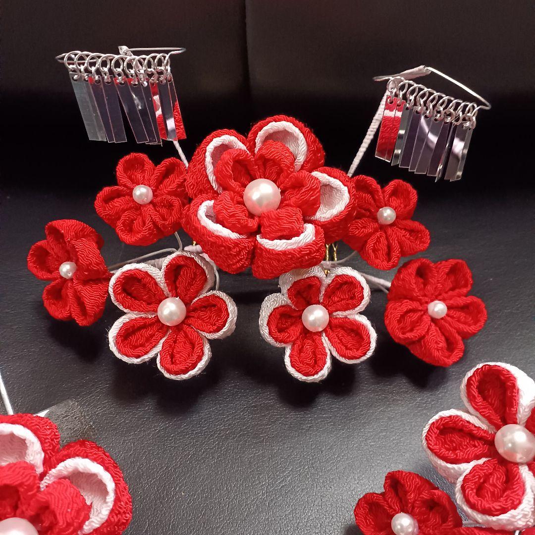 新品未使用【七五三】髪飾り　勝山かんざし　日本髪　つまみ細工　ハレの日　お花飾り