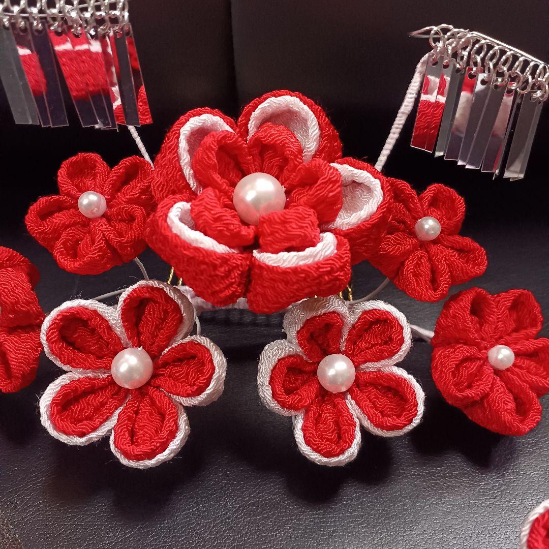 新品未使用【七五三】髪飾り　勝山かんざし　日本髪　つまみ細工　ハレの日　お花飾り