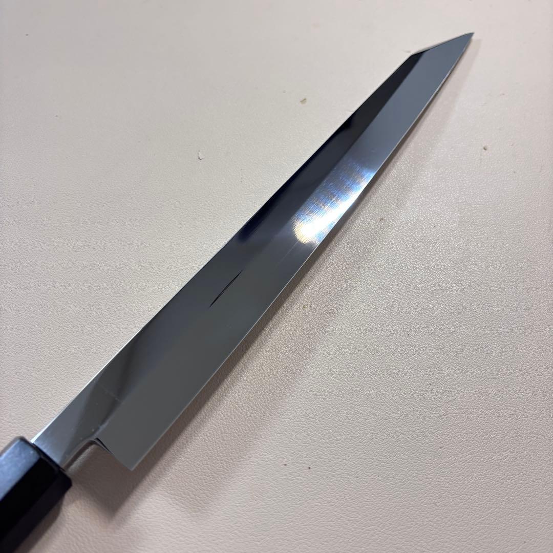 270mm 切付柳刃包丁 鏡面　天然木八角柄 刺身包丁 「全鋼」'ᘲ