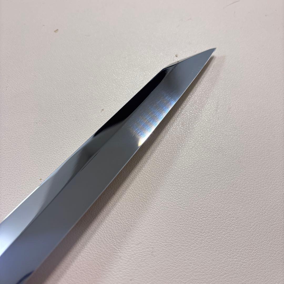 270mm 切付柳刃包丁 鏡面　天然木八角柄 刺身包丁 「全鋼」'ᘲ