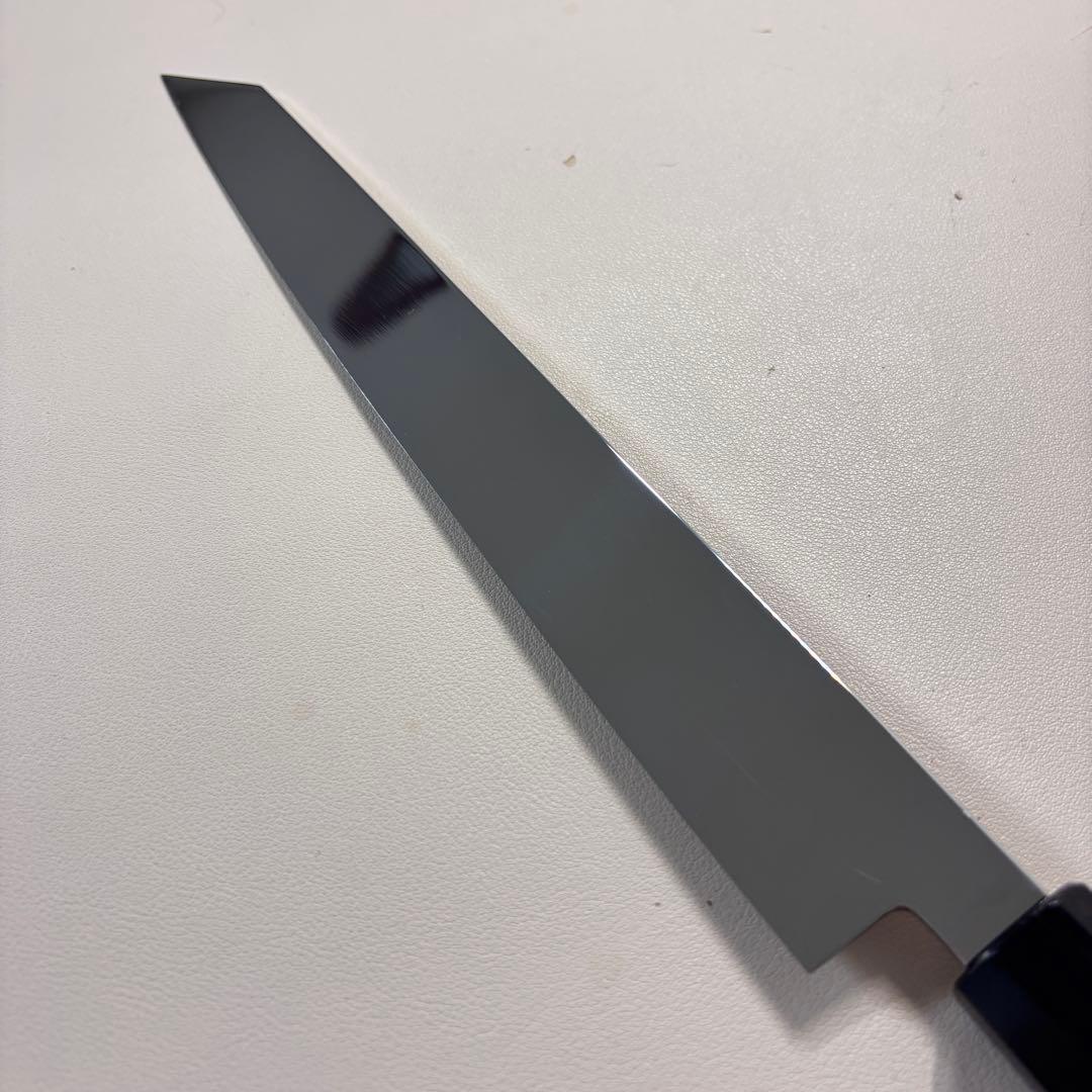 270mm 切付柳刃包丁 鏡面　天然木八角柄 刺身包丁 「全鋼」'ᘲ