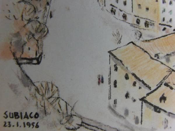 守屋多々志、生まれ故郷（スビアコ）、希少な額装用画集より、美品、新品額装付