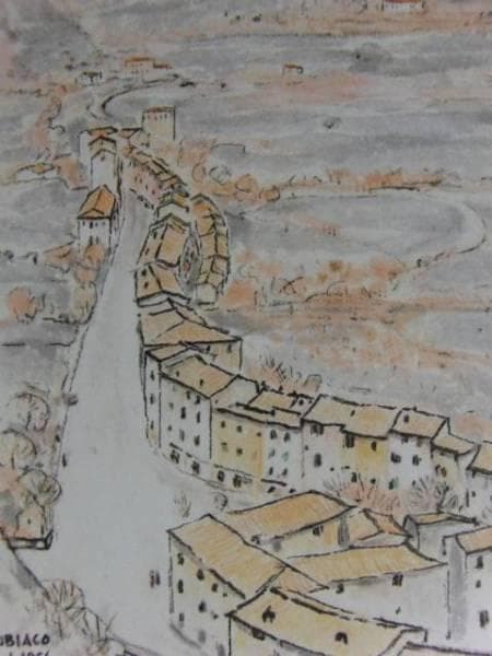 守屋多々志、生まれ故郷（スビアコ）、希少な額装用画集より、美品、新品額装付