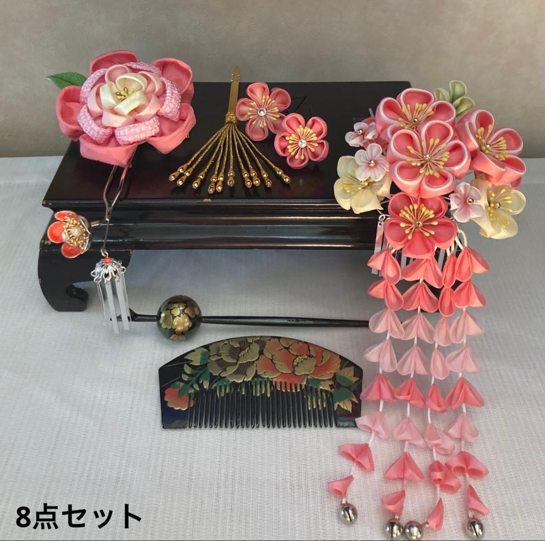 専用　桃色吐息　牡丹と梅　金属簪　花簪コーム簪　櫛簪　玉簪　Uピン簪　後押し