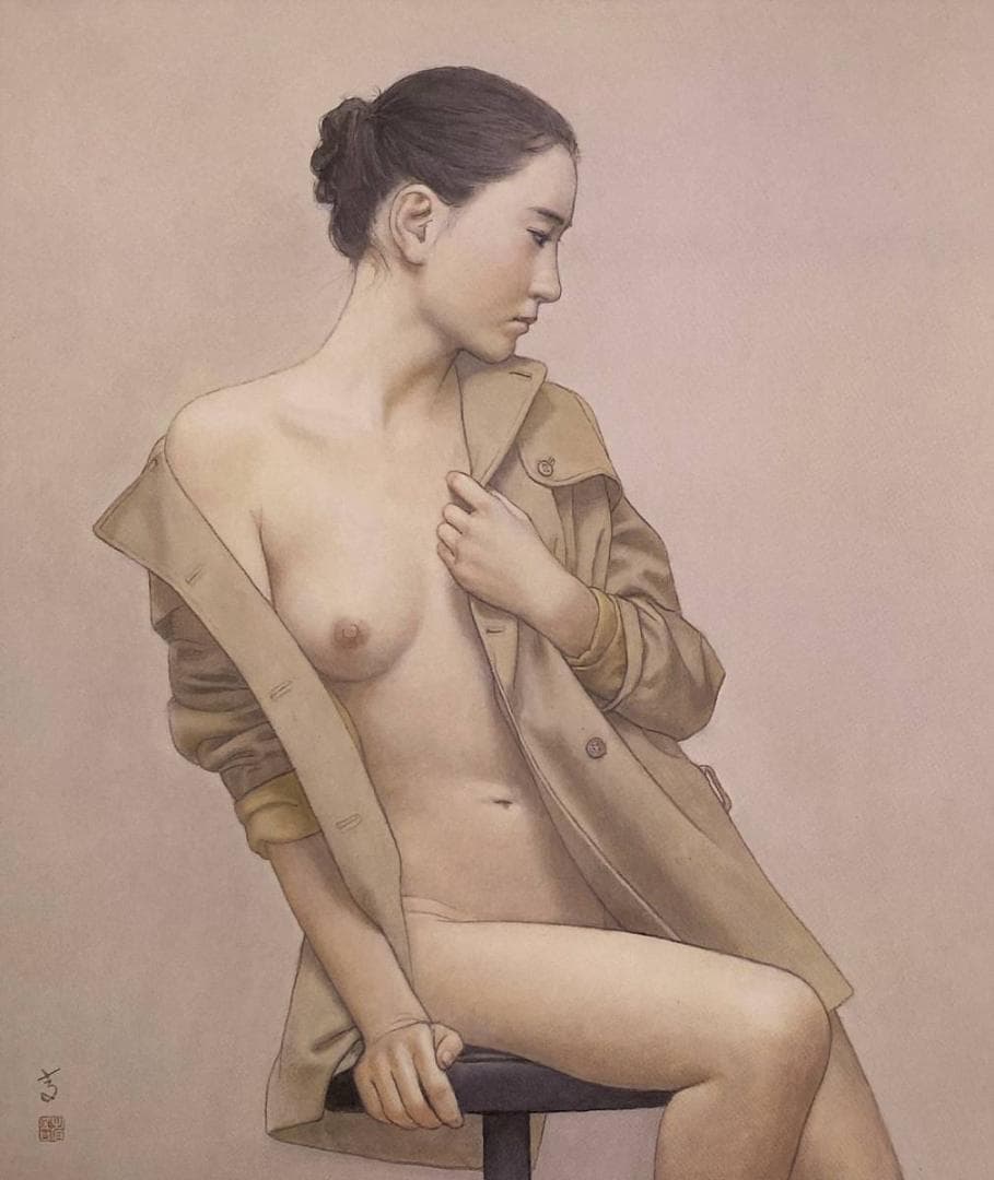 高塚省吾、【ゆるやかな時間】、希少な額装用画集画、新品高級額 額装付