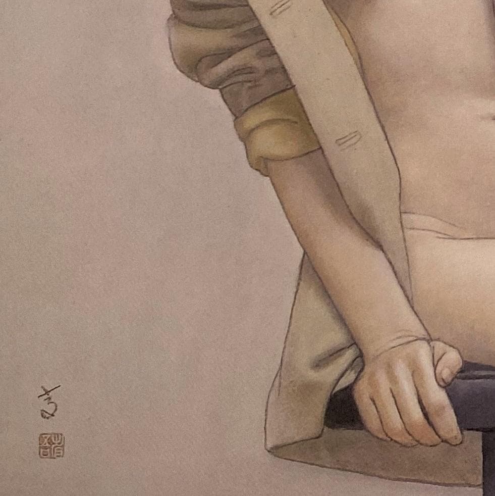 高塚省吾、【ゆるやかな時間】、希少な額装用画集画、新品高級額 額装付