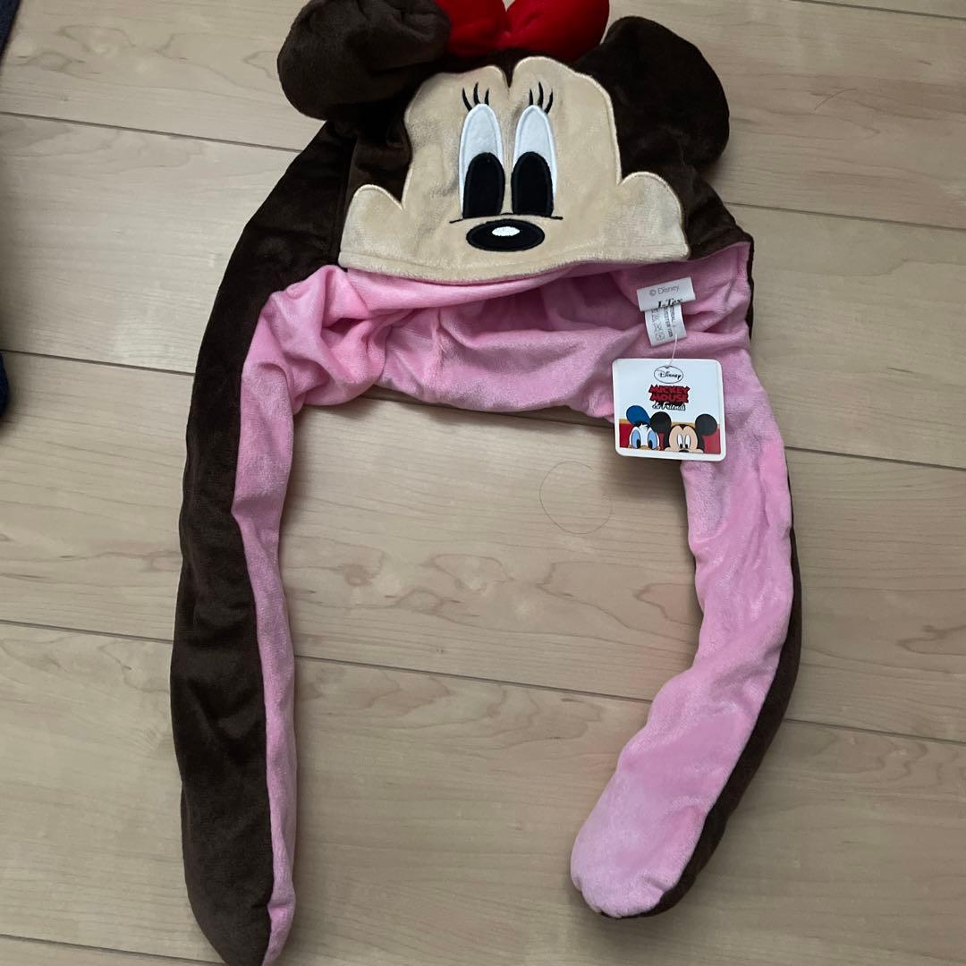 ミニーマウス 耳付きフリース帽子 未使用 - メルカリ