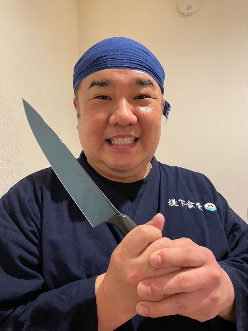 堤下食堂 × 霞 チタンコーティング 20cm 剣型包丁