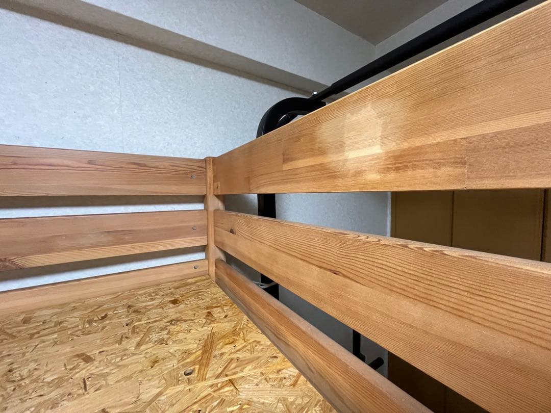 無印良品パイン材ロフトベッド　デスク・チェア・キャビネット付き　年内引き取り限定