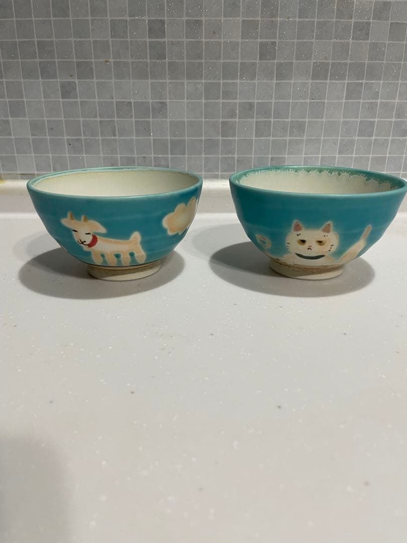 atelier quichane 動物デザイン飯碗、フリーカップ 4個セット