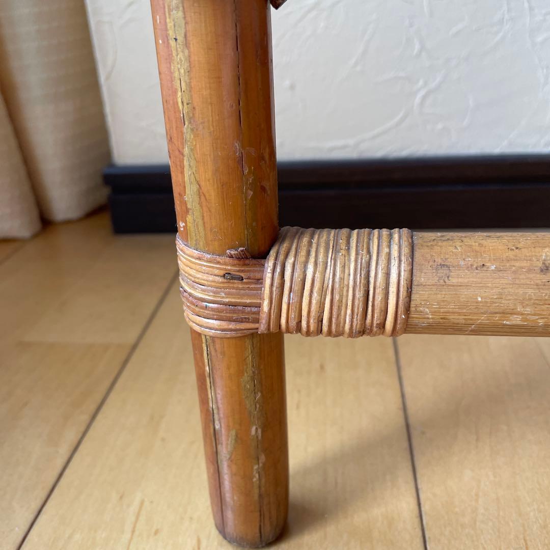 #昭和レトロ　ラタン ドレッサー　鏡台 引き出し付き　アーチ型ミラー　ビンテージ