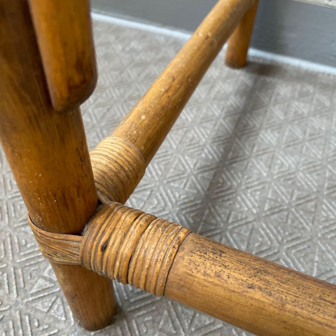 #昭和レトロ　ラタン ドレッサー　鏡台 引き出し付き　アーチ型ミラー　ビンテージ