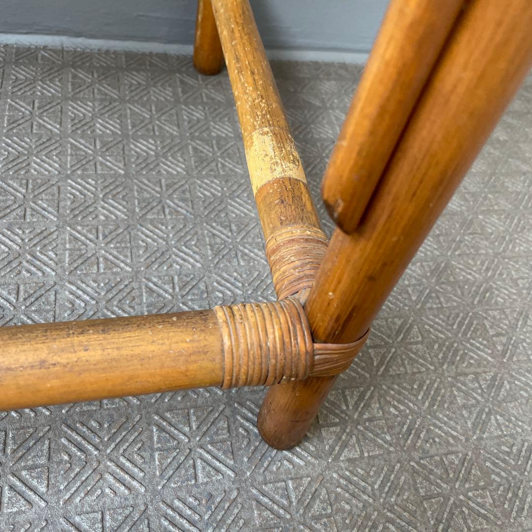 #昭和レトロ　ラタン ドレッサー　鏡台 引き出し付き　アーチ型ミラー　ビンテージ