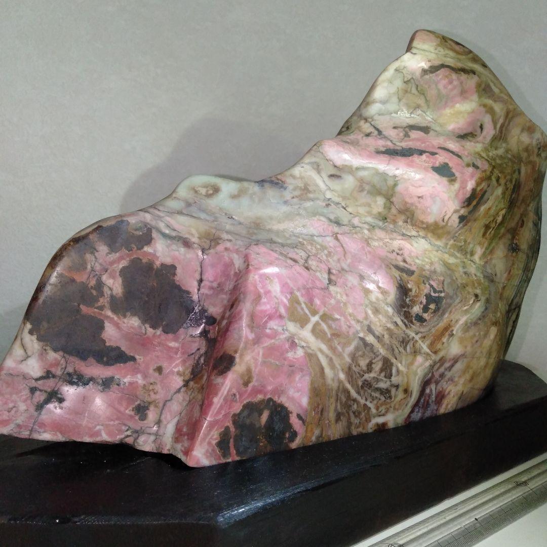 大型バラ輝石　ロードナイト　インカローズ　鉱物　原石　台付き１個